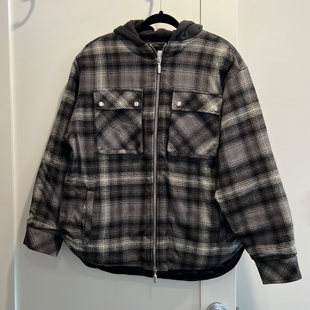Rhude mens plaid flannel jacket